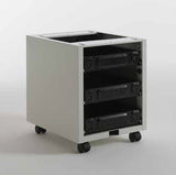TECSAL semi-assembled 3 drawers pedestal kit to be equipped with wood fronts and tops.